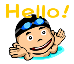 Likes swimming, a boy sticker #283265