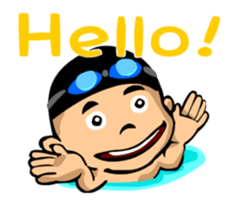 Likes swimming, a boy sticker #283265