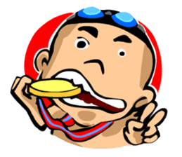 Likes swimming, a boy sticker #283268