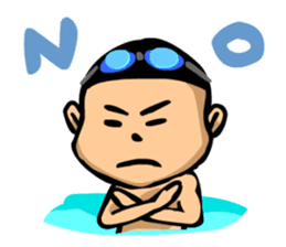 Likes swimming, a boy sticker #283272