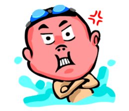 Likes swimming, a boy sticker #283274