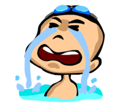 Likes swimming, a boy sticker #283282