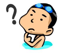 Likes swimming, a boy sticker #283283