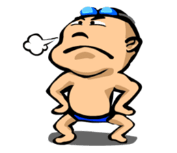 Likes swimming, a boy sticker #283292