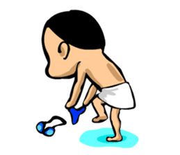 Likes swimming, a boy sticker #283294