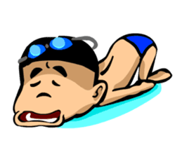 Likes swimming, a boy sticker #283295