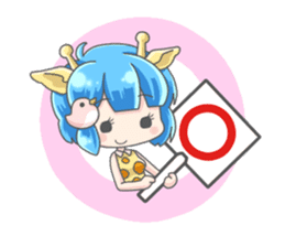 Personification girls of animal sticker #286770