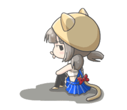 Personification girls of animal sticker #286779