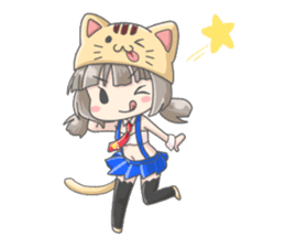 Personification girls of animal sticker #286780