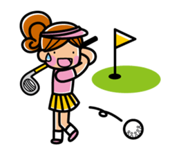 Enjoy golf -women golfer version- sticker #287015