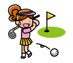 Enjoy golf -women golfer version- sticker #287015