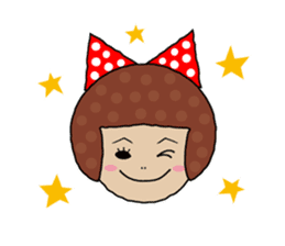 Polka dot girl "tentenko" sticker #287425