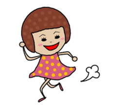 Polka dot girl "tentenko" sticker #287430