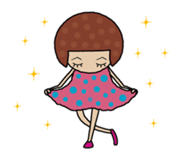Polka dot girl "tentenko" sticker #287433