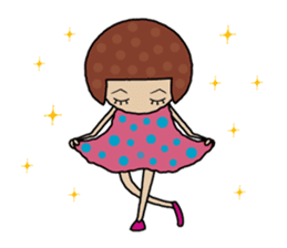 Polka dot girl "tentenko" sticker #287433