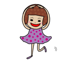 Polka dot girl "tentenko" sticker #287434