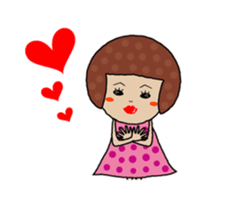 Polka dot girl "tentenko" sticker #287436