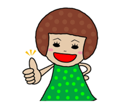 Polka dot girl "tentenko" sticker #287451