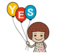 Polka dot girl "tentenko" sticker #287455