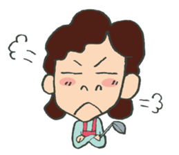 A battle of a boy and mother. sticker #288266