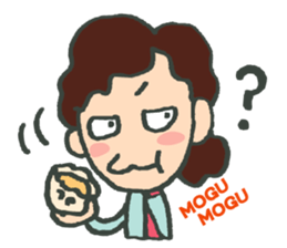 A battle of a boy and mother. sticker #288278