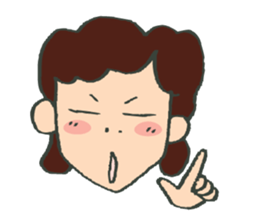 A battle of a boy and mother. sticker #288290