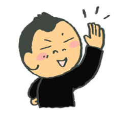 A battle of a boy and mother. sticker #288299