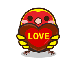 Miss Lovebird-Cute Bird in Valentine sticker #290611