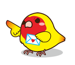 Miss Lovebird-Cute Bird in Valentine sticker #290616
