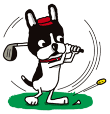 A golf of French Bulldog "butch" sticker #291408
