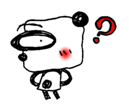 Feeling manner heart of panda sticker #292421