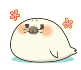 Cute Baby Harbor seal !! sticker #292679