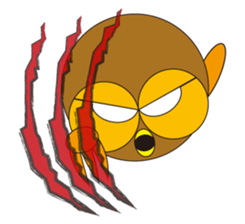 circle face 2 owl sticker #293959