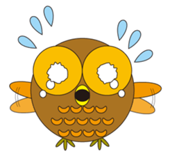 circle face 2 owl sticker #293970
