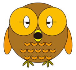 circle face 2 owl sticker #293975