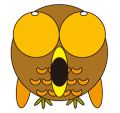 circle face 2 owl sticker #293976