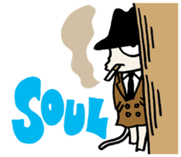 White cat hard-boiled detective sticker #293990