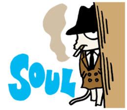 White cat hard-boiled detective sticker #293990