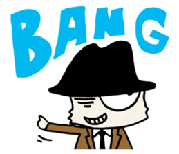 White cat hard-boiled detective sticker #293993