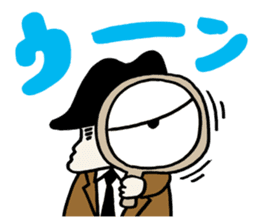 White cat hard-boiled detective sticker #294002