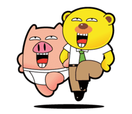 Pp Bear and Pants Pig sticker #302747