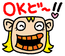 okinawa language funny face manga sticker #307439
