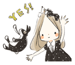 Polka dot girl. sticker #313345