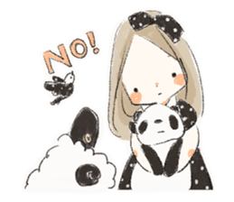 Polka dot girl. sticker #313346