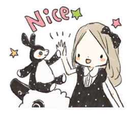 Polka dot girl. sticker #313349