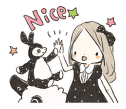 Polka dot girl. sticker #313349