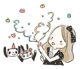 Polka dot girl. sticker #313350