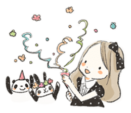 Polka dot girl. sticker #313350