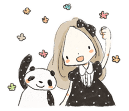 Polka dot girl. sticker #313351