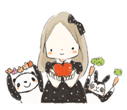 Polka dot girl. sticker #313352